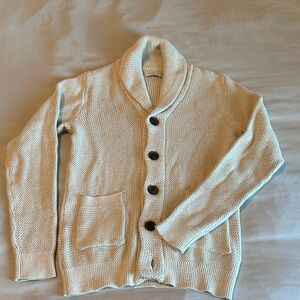 Men's Shawl Collar Button-Up Cardigan Sweater - Cream